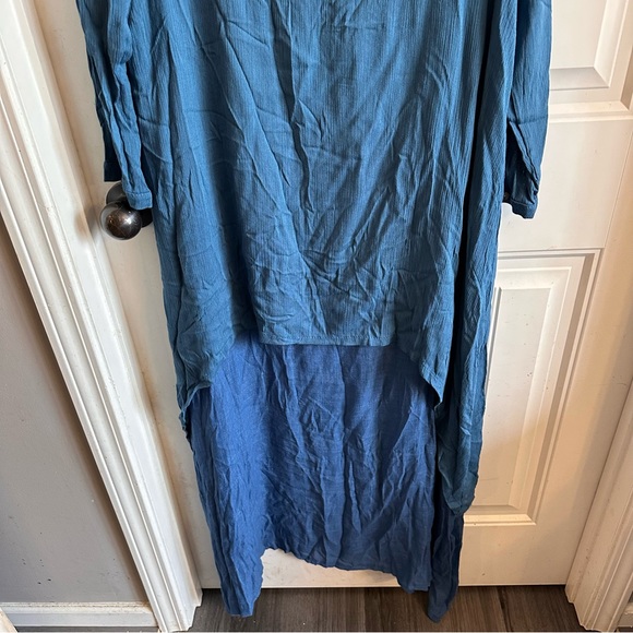 Boho Layered Maxi Dress by Hanyi Fushi flowy NWTS XL teal dress lagenlook vibes - Picture 11 of 12